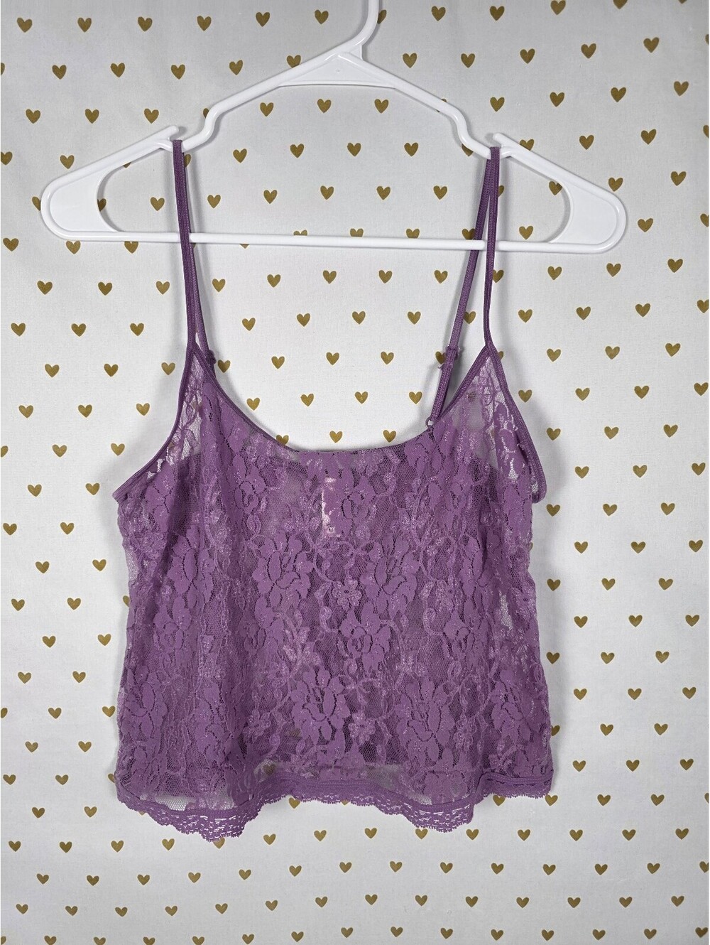 Victorias Secret Vintage Purple Stretch Lace Y2k Tank Top Medium